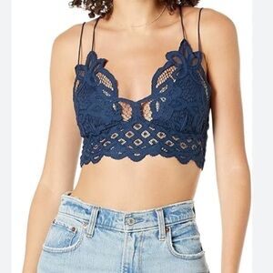 Fp one  blue Lace Bralette Top